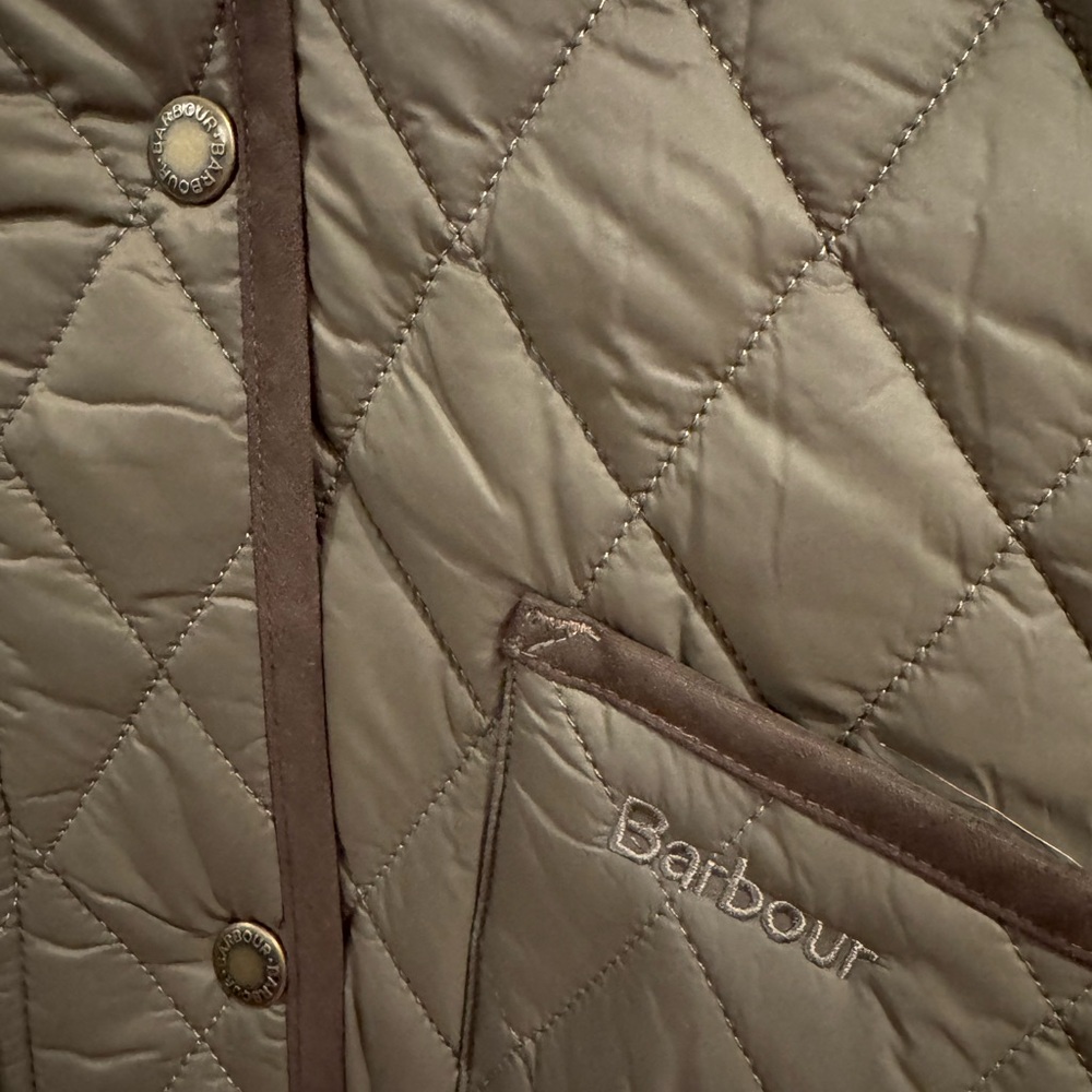 Barbour Quilted Utility Jacket - Olive and Brown - Picture 2 of 9
